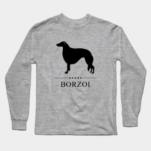 Borzoi Black Silhouette Long Sleeve T-Shirt